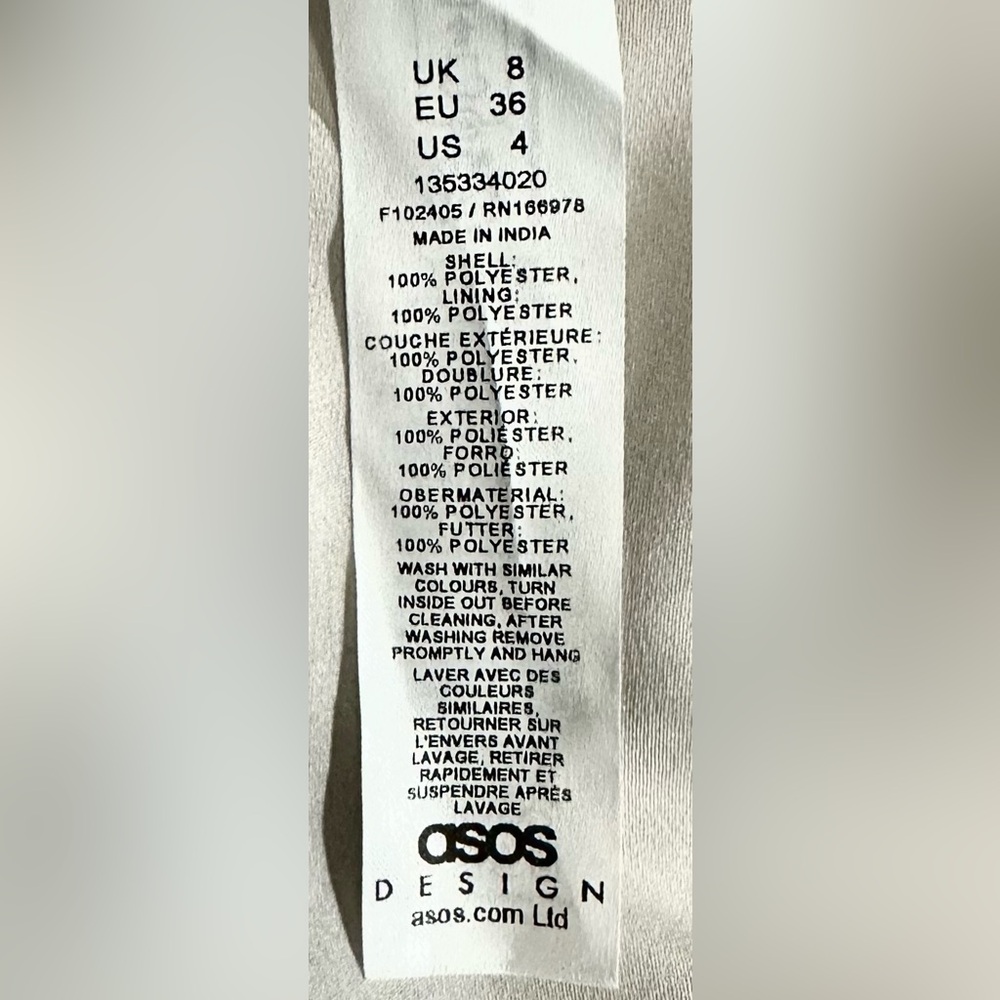 ASOS DESIGN Long Sleeve Pleated Drawstring Bodice Maxi Dress Watercolor Chiffon - Picture 10 of 10